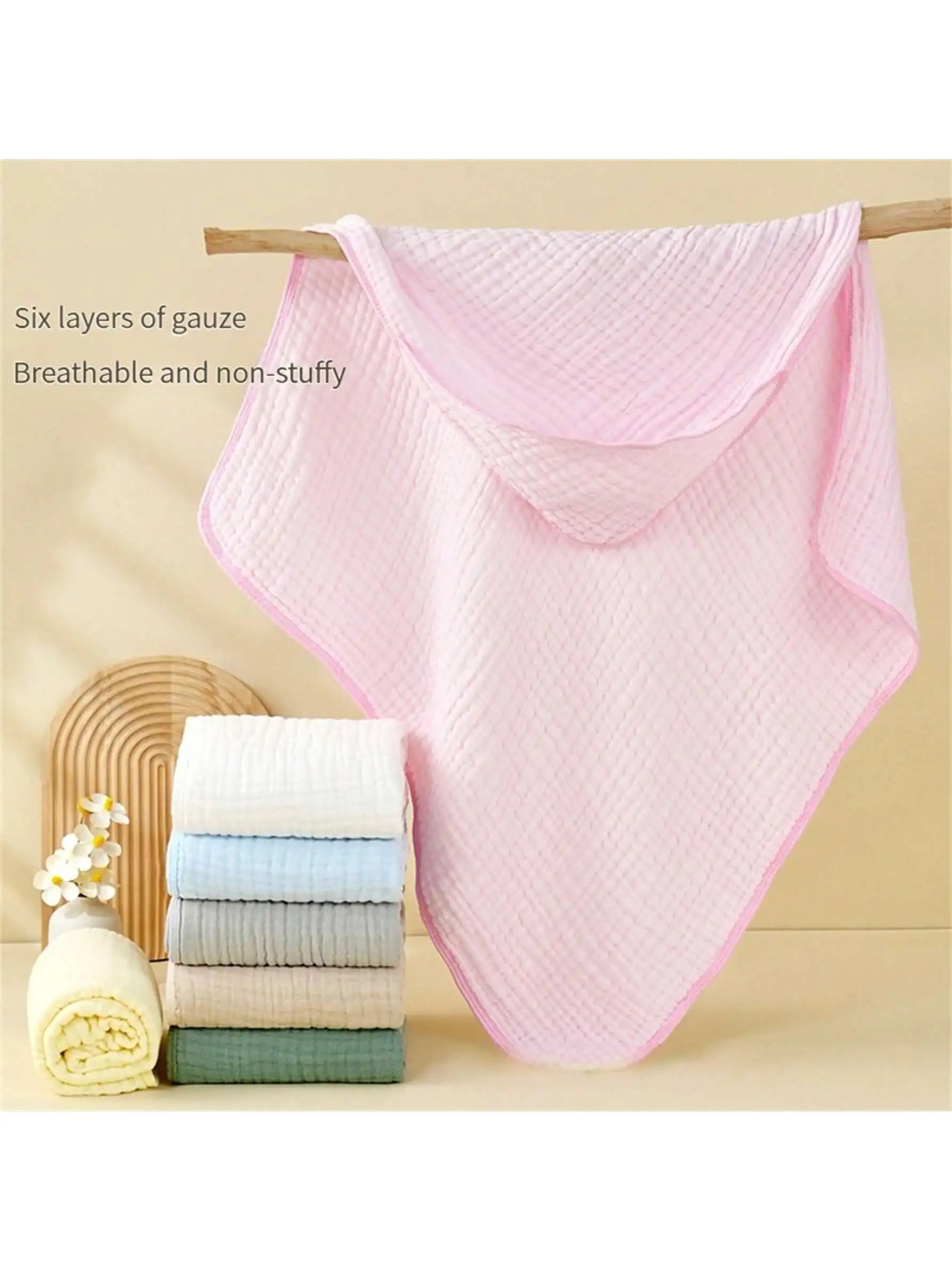 

Baby Bath Towel, Plain Gauze, Six-Layer Newborn Bubble Foam Bath Towel, Baby Blanket, Autumn and Winter Blanket for Babies