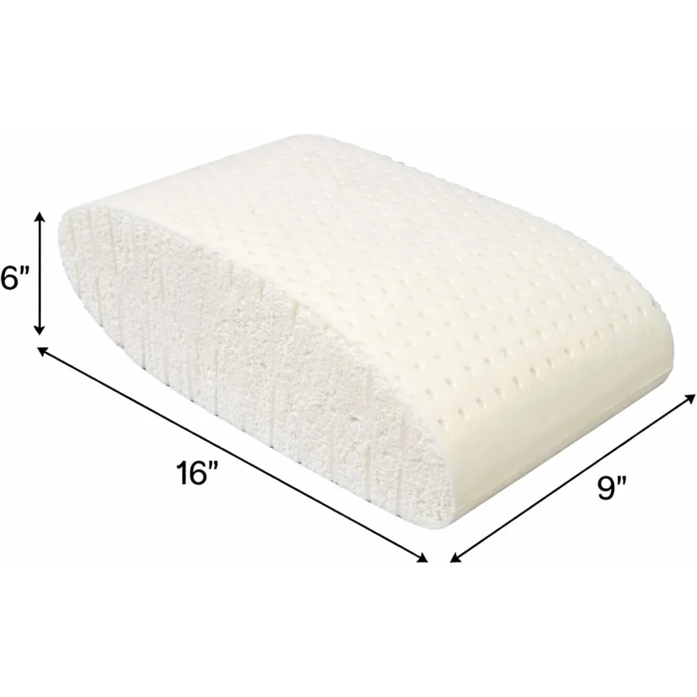 Natural Latex Bed Pillow with Organic Cotton Cover - Travel Size 16x9x6 Inches Medium, Pack of 1