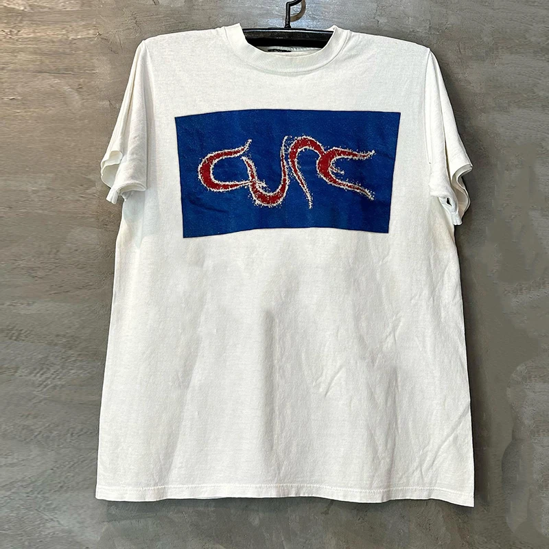 

Summer The Cure Therapy Band Short Sleeve T-Shirt Chic Hip Hop American Vintage Small Neckline Textured Heavy Cotton Tide