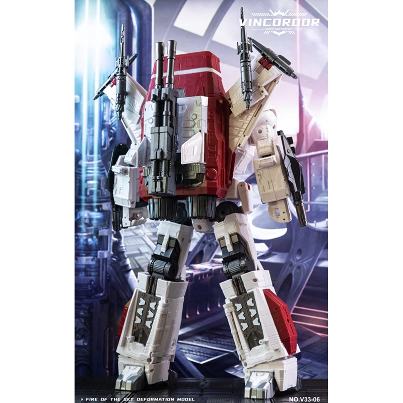 Tasnsformation Vincoroor Jetfire Skyfire Siege Series V33-06 Enlarged Version G1 Deformation Toy Model Car Robot Airplane