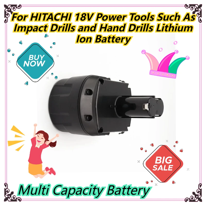 

Multi Capacity Battery For HITACHI 18V Power Tools Such As Impact Drills and Hand Drills Lithium Ion Battery