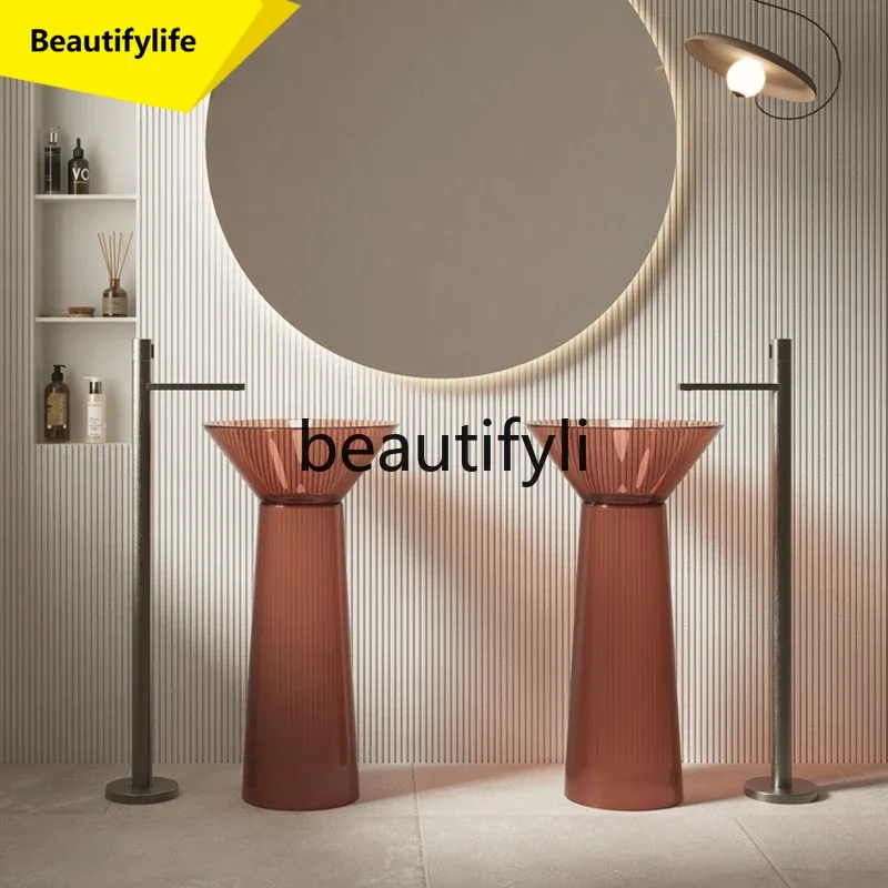 

cn0420 Floor-to-ceiling column basin, bathroom crystal art wash basin