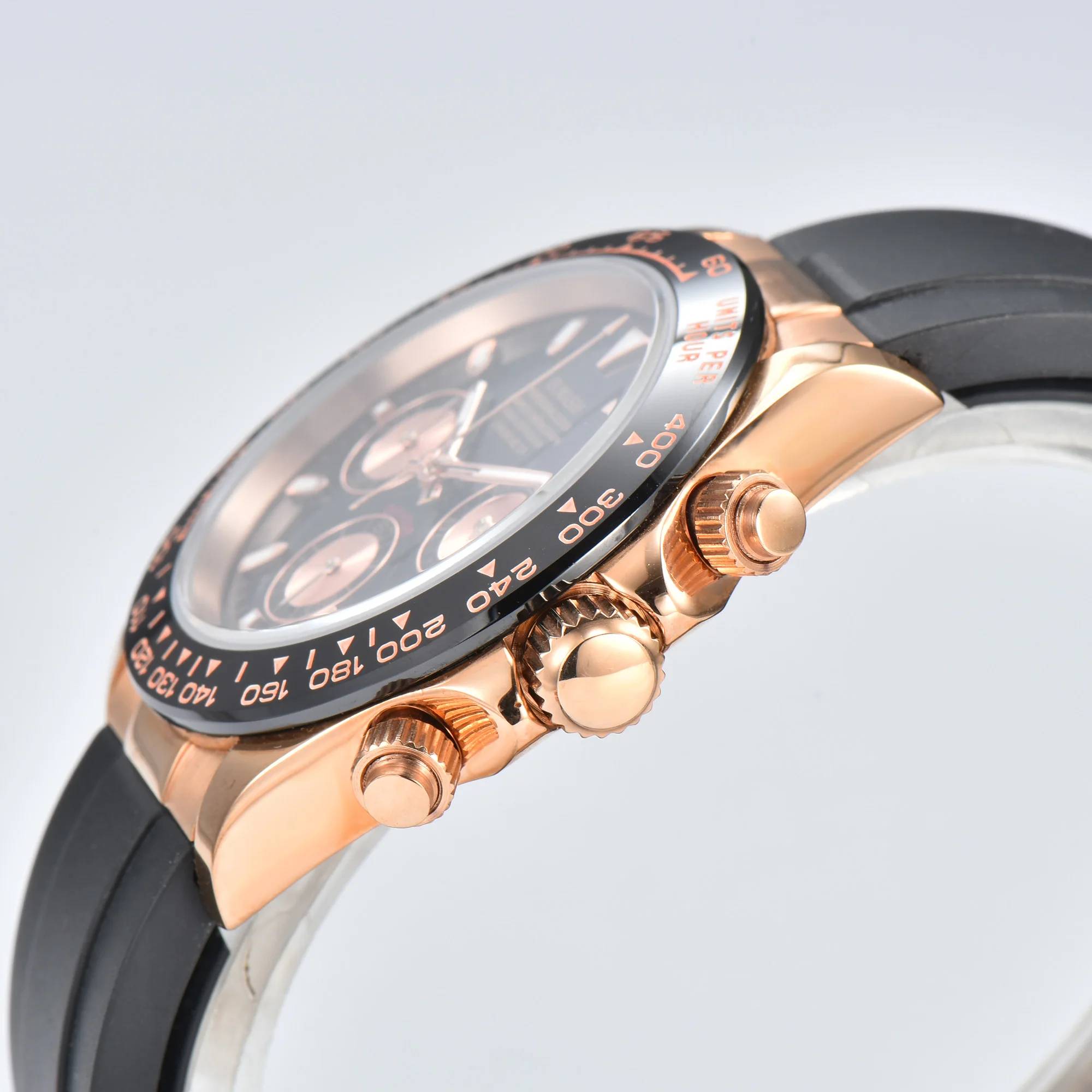 39 مللي متر للرجال VK series63 ساعة كرونوغراف الياقوت الفولاذ المقاوم للصدأ مقاوم للماء 10ATM حافظة مضيئة صلبة ساعة رياضية رجالية