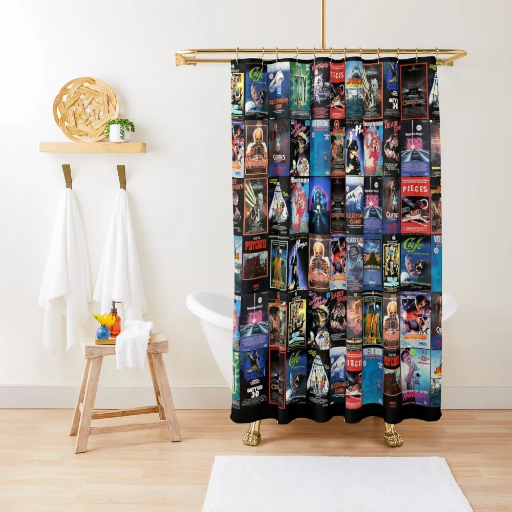 

RETRO HORROR VHS ARTWORK - 1983 Shower Curtain Window Bathroom Box Shower Set Bathroom Accessories Curtain