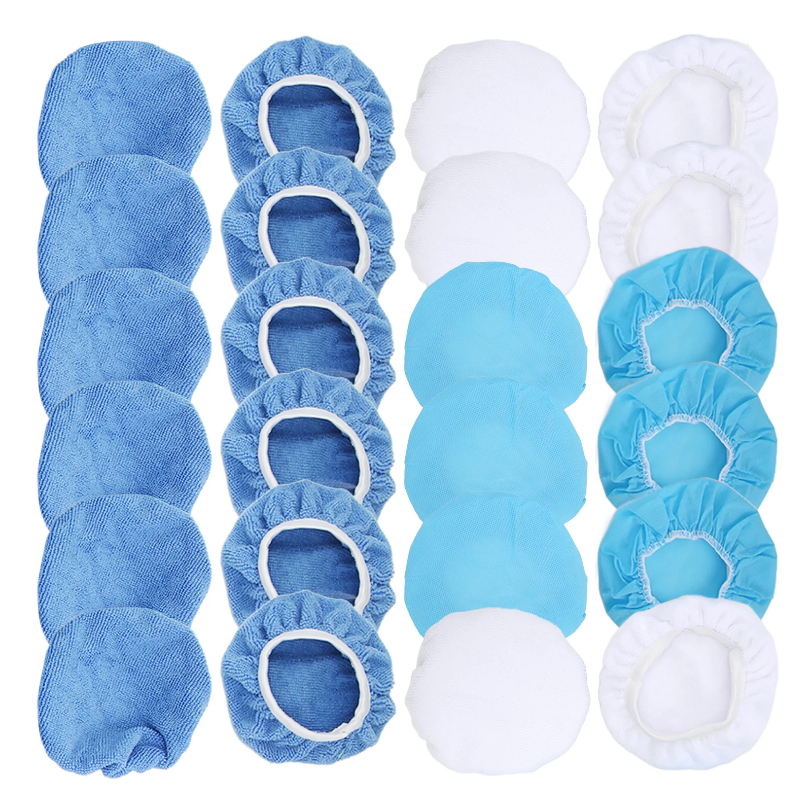 24 Packs Polishing Bonnet Pad Set 6in/150mm Microfiber Nonwoven Cotton Buffing Pads for Cars Motorcycles Boats