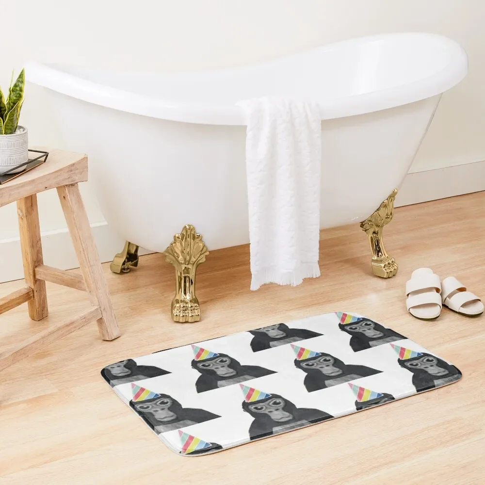 

Gorilla tag monkey with birthday hat Bath Mat Bathroom Floors For Toilet Mat
