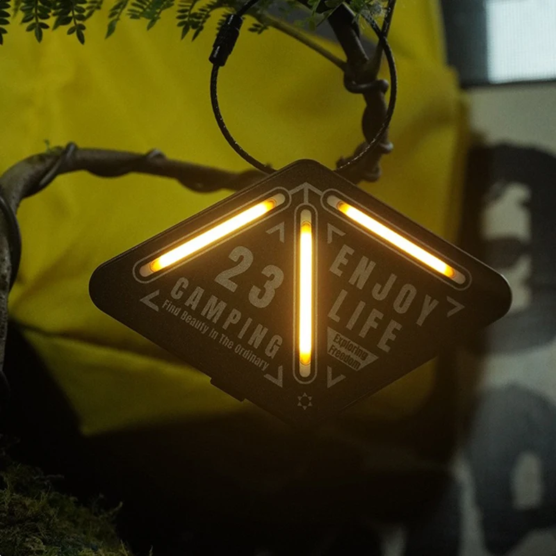 Pop Outdoor Tactics Triangle Light SWS Night Light Badge Warning Decoration Camping Atmosphere Mini Small Pendant Lamp