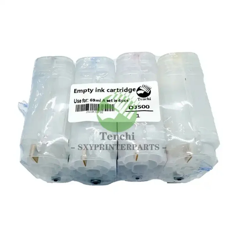 2SET compatible new 1set 4 pcs 69ml Empty Refillable ink Cartridge For DJ500 Printer Parts