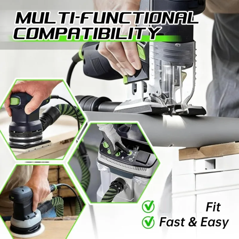 

ABFU-For Festool CT 26/36/48 CT 15/25 CT MINI/CT MIDI Compatible 7 Meter(23 Foot) Knitted Protective Dust Extractor Suction Hose