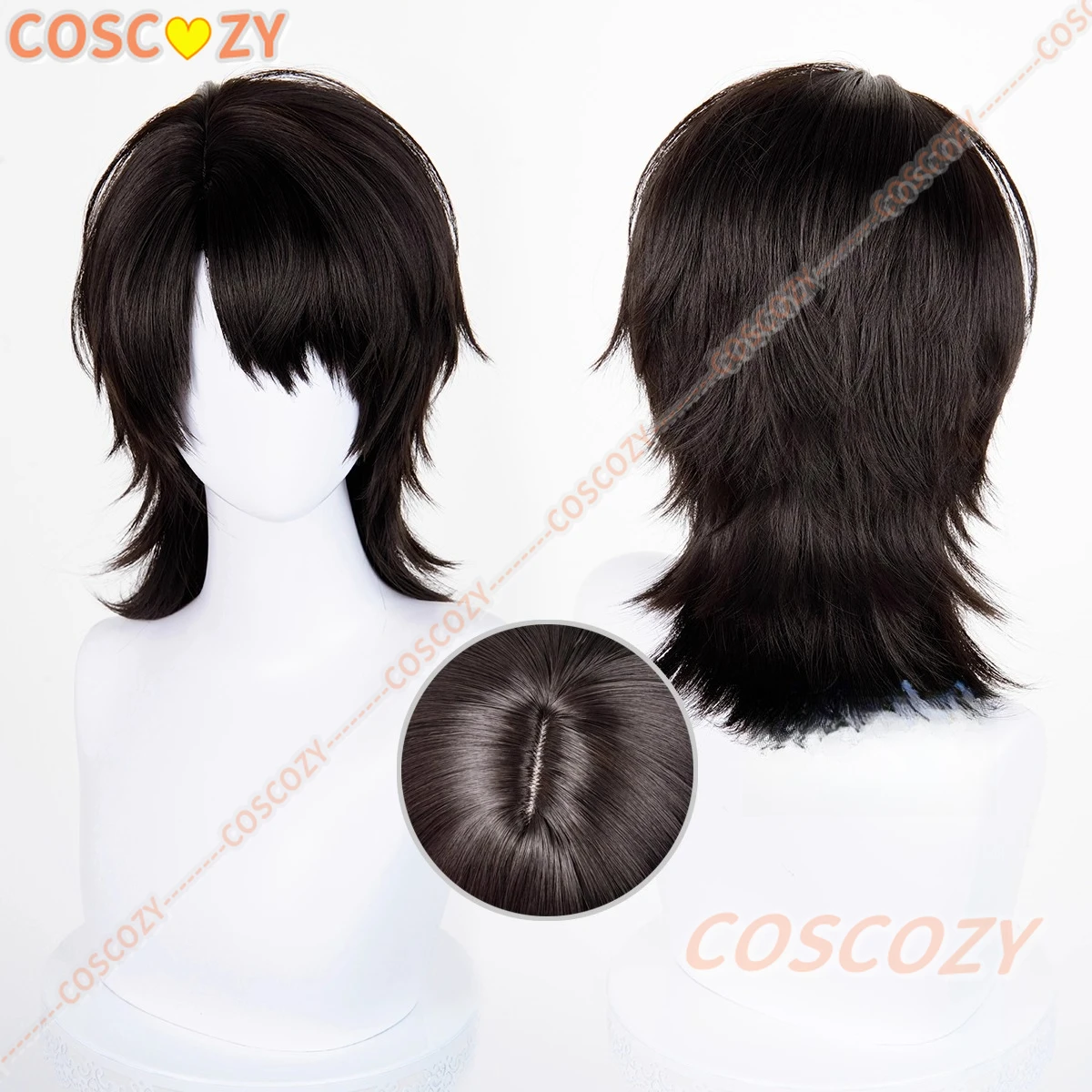 Caleb peluca Love and Deepspace Cosplay corto negro marrón pelo sintético resistente al calor juego Anime Caleb Cosplay pelucas gorra de peluca gratis