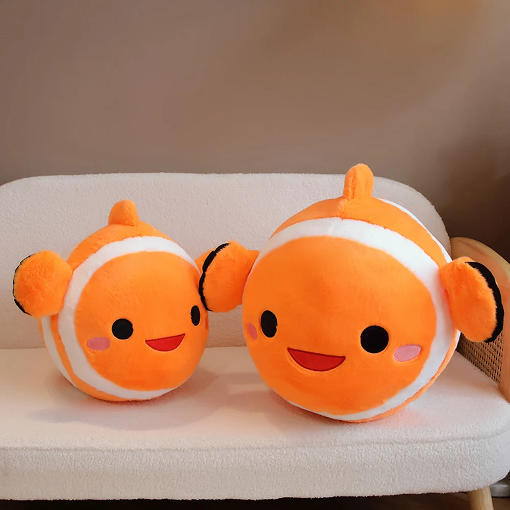 Kawaii Clownfish Plush Toys Cute Cartoon Fish Pillow Stuffed Soft Marine Creature Dolls for Kids Girls Gifts Home Decor