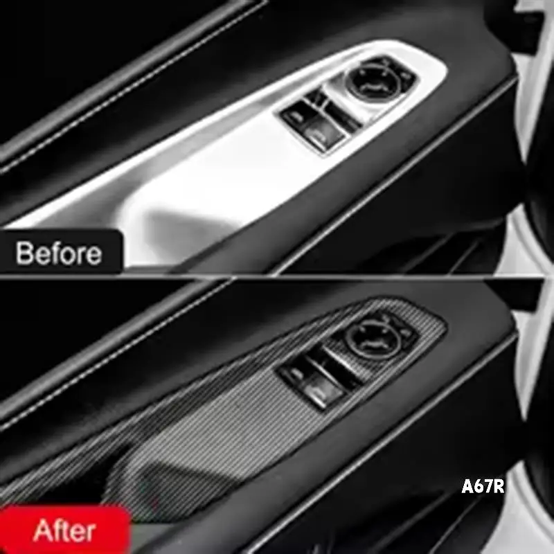 

For Corvette C8 Front Door Window Lift Switch Cover Inner Armrest Panel Sticker