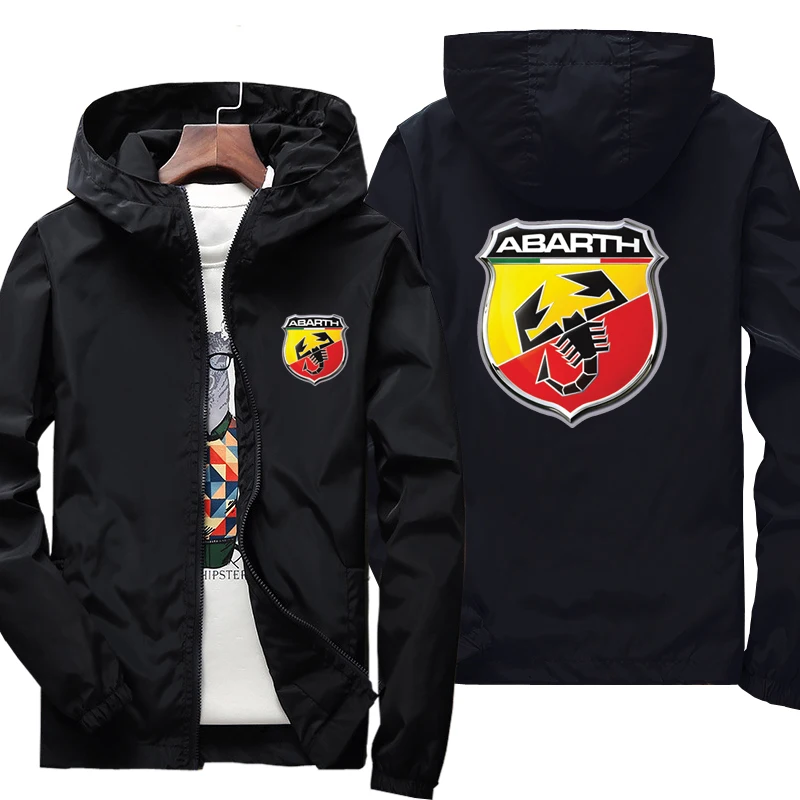 Neue Frühling Herbst Herren Abarth Logo Kapuzen jacke Freizeit mantel männlicher Reiß verschluss Mode wind dichte Langarm Outdoor Jacke