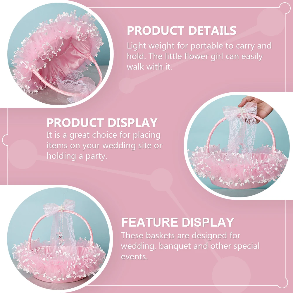 

Wedding Baskets Basket Holder for Decor Candy Gift Flower Container Storage Flower Girl Basket Container Events