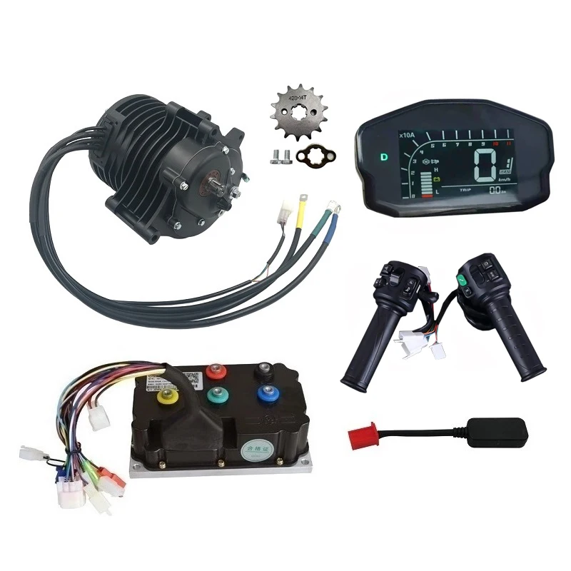 138 70H V3 3000W 100KMPH Mid Drive Motor Kits With Fardriver Controller ND72530 for ATV Go Kart