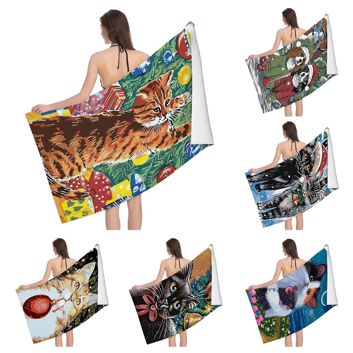 Home bath towels for the body towels Natural Animal Style bath quick drying microfiber beach towel man women large sports towel