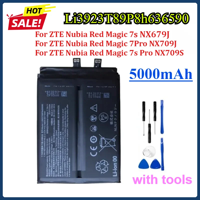 

5000mAh Li3923T89P8h636590 Battery For ZTE Nubia Red Magic 7Pro NX709J / RedMagic 7s Pro NX709S Mobile Phone Batteries