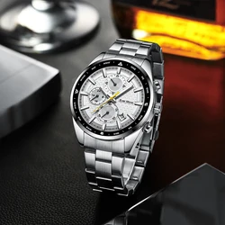 Wholesale of Six Needle Steel Belt Quartz Multi functional Men's Watch under the Ever Move Brand for Business and Leisure Watche