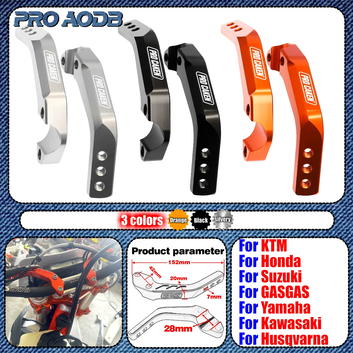 

Motorcycle CNC Handguard Support Bracket Mount 1/8"28mm Handlebar Guard Clamp Dirt Pit Bike For KTM Yamaha Honda Kawasaki Suzuki