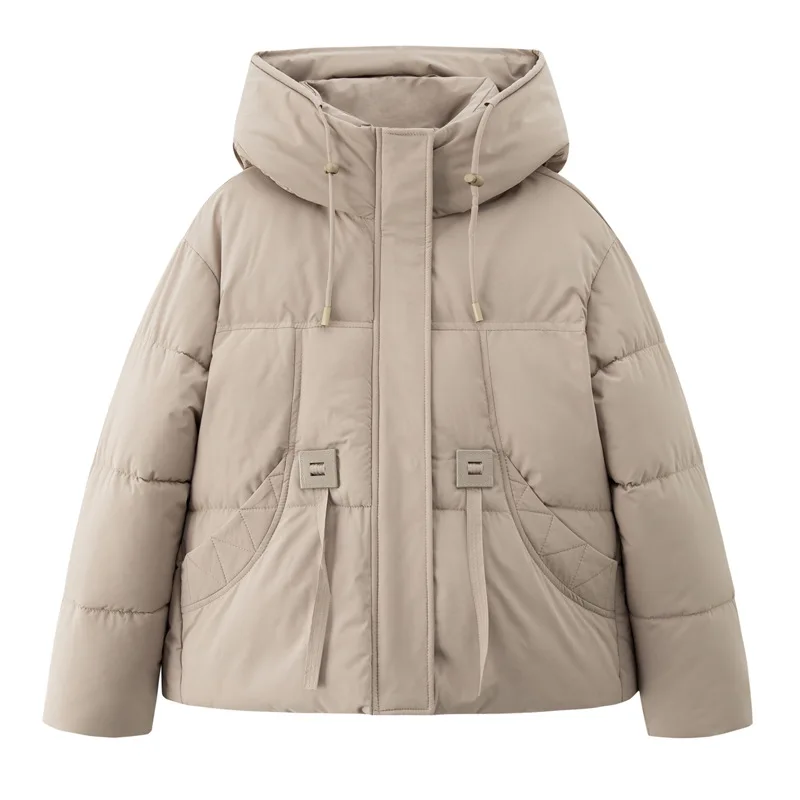 

Новая женская утепленная куртка-парка 2026 года: модная зимняя модель с капюшоном, короткая теплая куртка для женщин, верхняя одежда