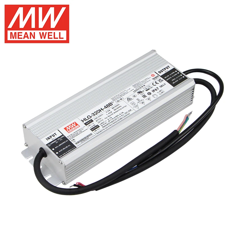 

MeanWell HLG-320H-48B DC 320 Вт 48 В IP67 Драйвер светодиодного освещения Светодиодный источник питания