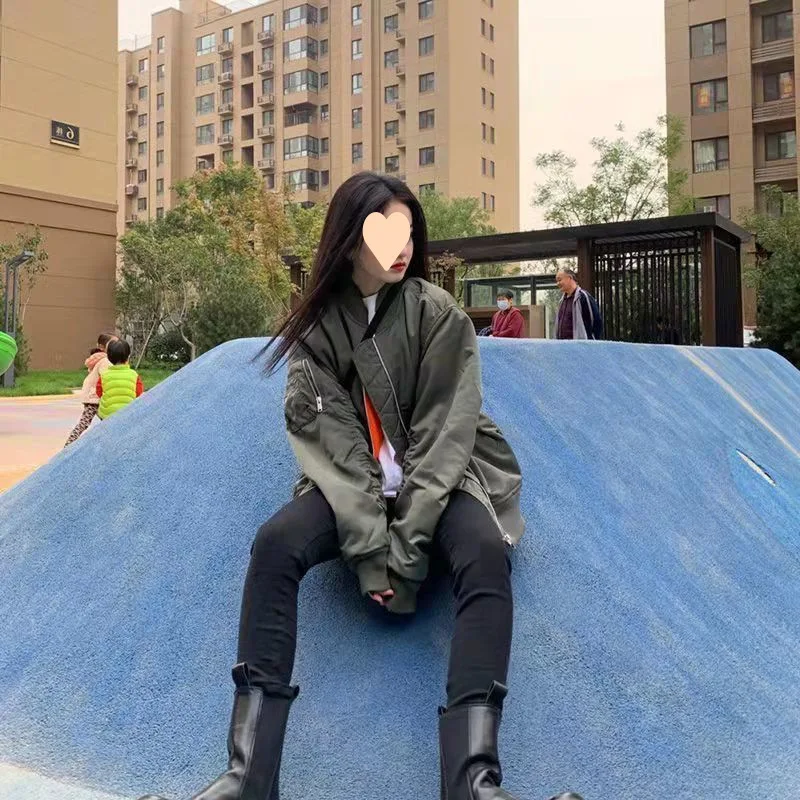 

Baseball Jackets Girls Yellow Womens Winter Wearable Aviation Commuting Silk Quilting Utility Techwear Loose-Fitting Vintage Air