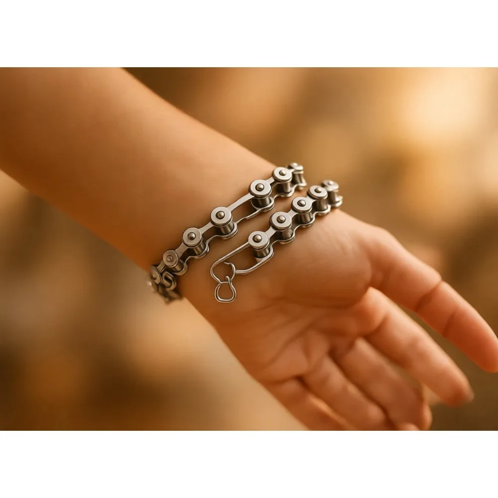 

Классический мужской браслет-цепочка из нержавеющей стали, серебристый, полированный