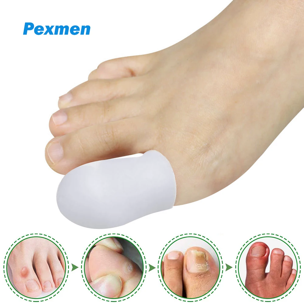 

Pexmen 2Pcs/Pair Soft Gel Big Toe Caps Covers Prevention for Corns Blisters and Ingrown Toenails Foot Pain Relief Protector