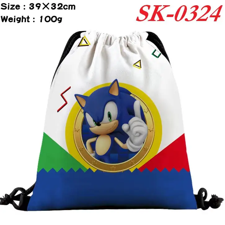 

Super Game Sonic Colourful Drawstring Pocket Hedgehog Cartoon Anime Boys Drawstring Backpack Storage Bag Gifts