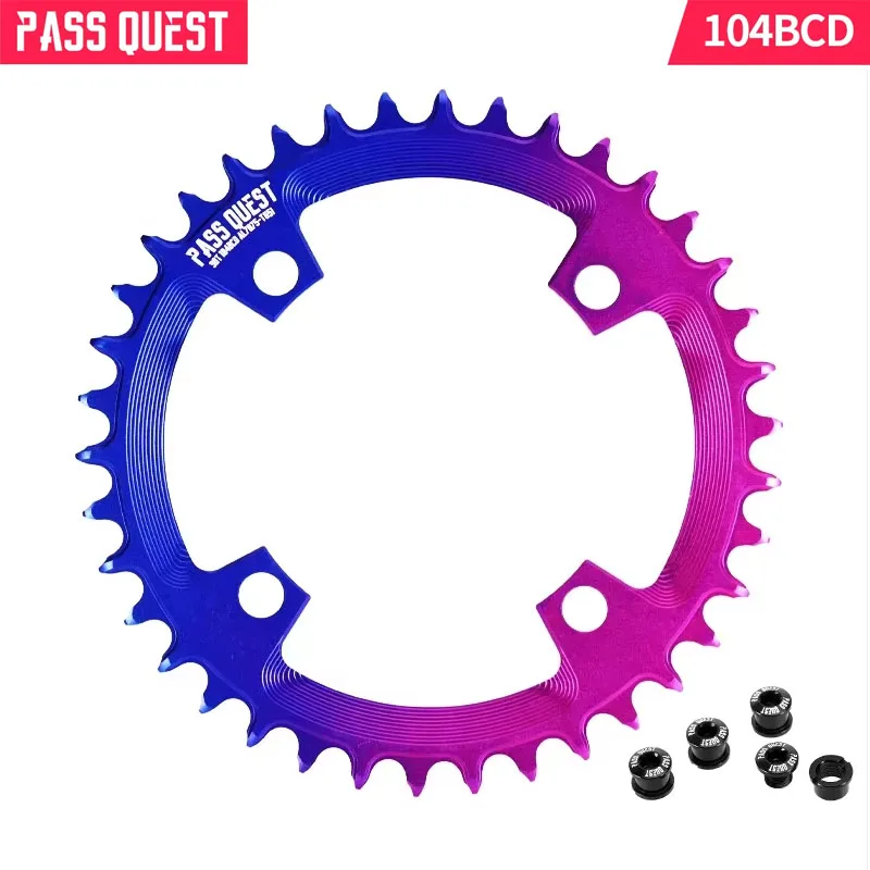 PASS QUEST-104BCD Narrow Wide Chainring MTB Road Gravel Bike Chainwheel Gradient for XT Zee Deore SLX XTR RF FSA E13 Bike Parts