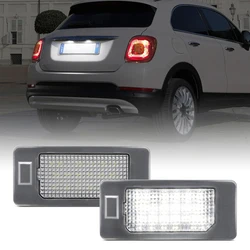 2Pcs For Fiat 500X 2014-2022 White LED Number License Plate Light