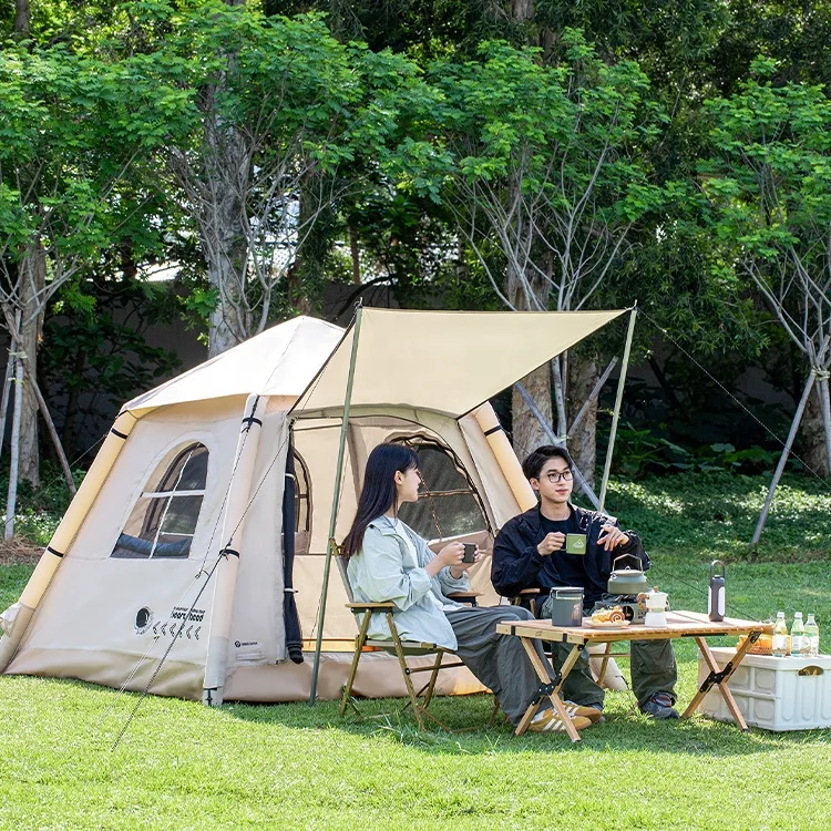

TAILI 5.5KG Waterproof Camping Tent Inflatable Air Tube No Skeleton Required Strong Air Tent for 3-4 Person Outdoor Adventures
