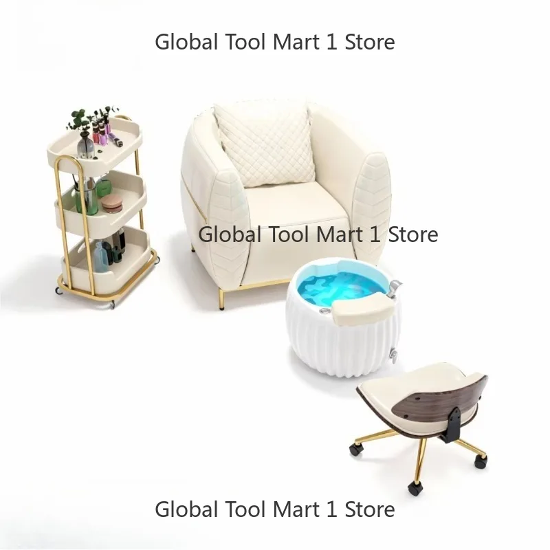 

Lux-ury No Without Plumbing Plumbless Pedicure Adjustable Foot Bath Massage Spa Chair With Foot Bowl Basin Sink