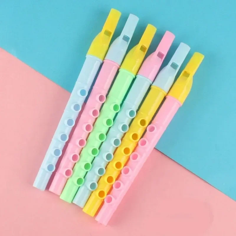 1PC Bunte Kunststoff Flöte Musikinstrument 6-loch Mini Klarinette Baby Musik Pädagogisches Spielzeug für Kinder Weihnachten Lustiges geschenk