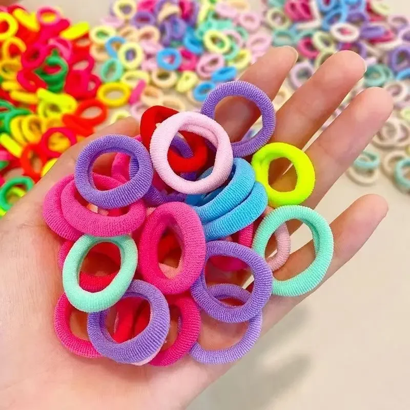 500pcs Mini Rubber Hairbands Women Girls Colorful Ealstic Headwear Ties Basic Nylon Ponytail Holder Scrunchie Accessories