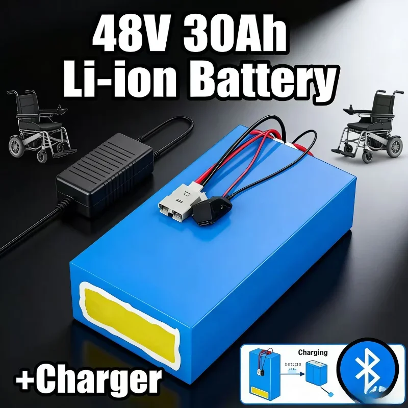 

Аккумуляторная батарея 13S6P 48В 30Ач 21700 Li-ion со встроенной BMS, мощная перезаряжаемая батарея 0-2000Вт для электровелосипедов, электросамокатов, электротранспорта