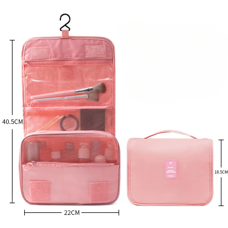 Portable Travel Toiletry Bag, Waterproof Hanging Storage Bag, Mesh Pockets Hook Cosmetic Bag, Travel Accessories,Makeup Bags