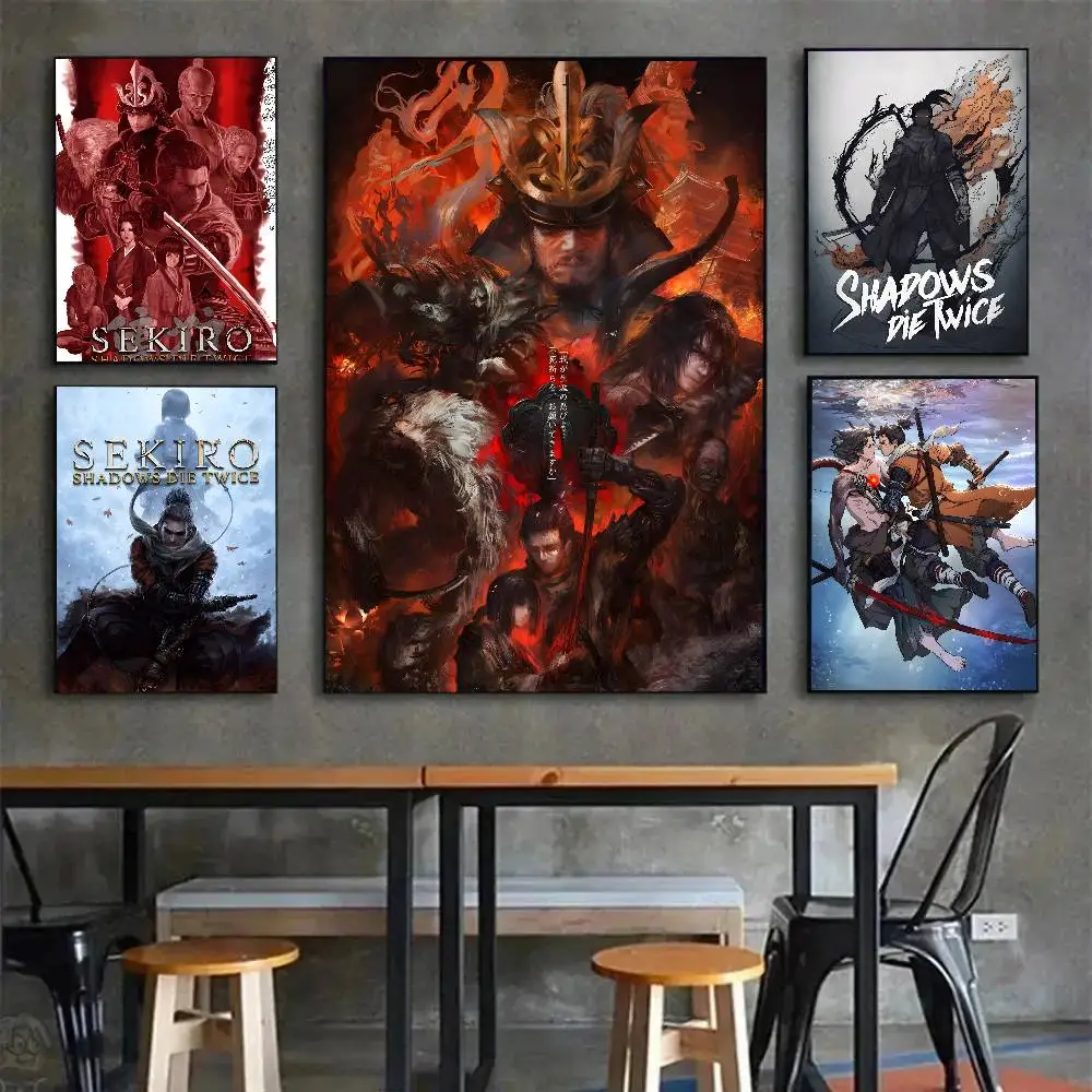 وسيم النينجا سيكيرو الظلال يموت لعبة مرتين المشارك قماش اللوحة مع المطبوعات غرفة نوم المنزل غرفة المعيشة الديكور هدية