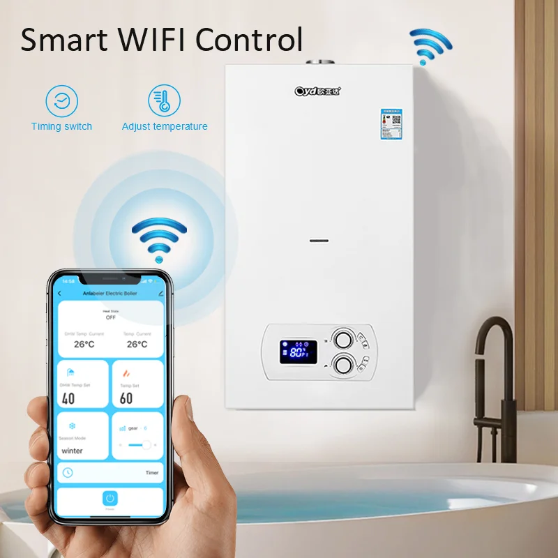 24Kw壁掛けスマートリモコン付きガスボイラー、無料ボイラーと部品付きガスヒーター