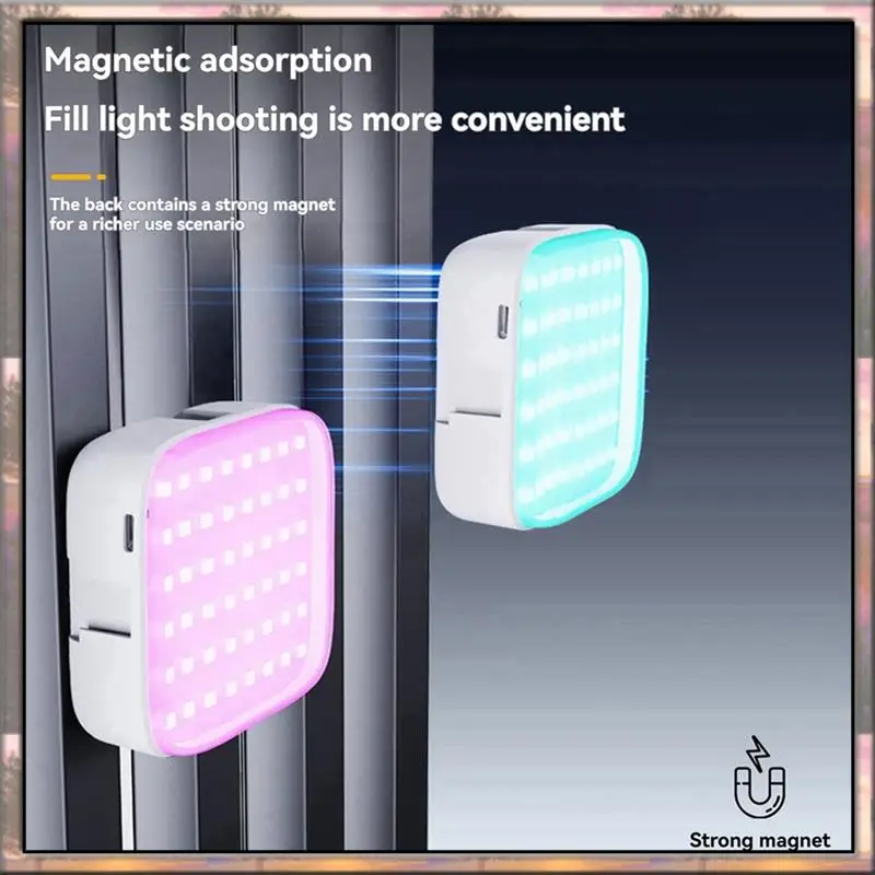 

BAAZ HOT M22 Magnetic LED Selfie Light Phones Clip-On Dual Color Temperature Portable Fill Light For Outdoor Photography Black