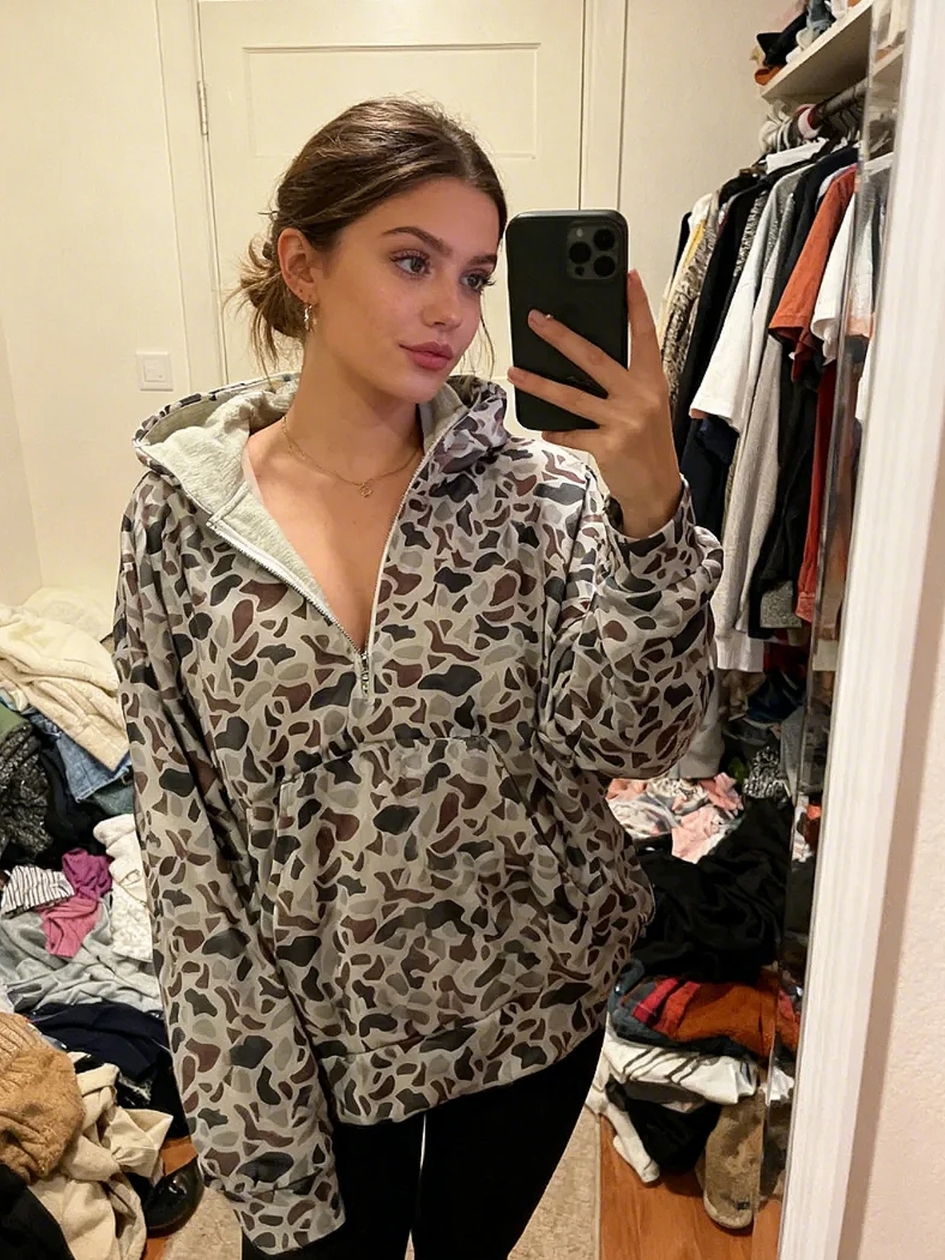 كامو زمم هوديي للنساء ربع الرمز البريدي هوديي سترة التكتيكية نمط اقتصاص الرياضة البلوز #3