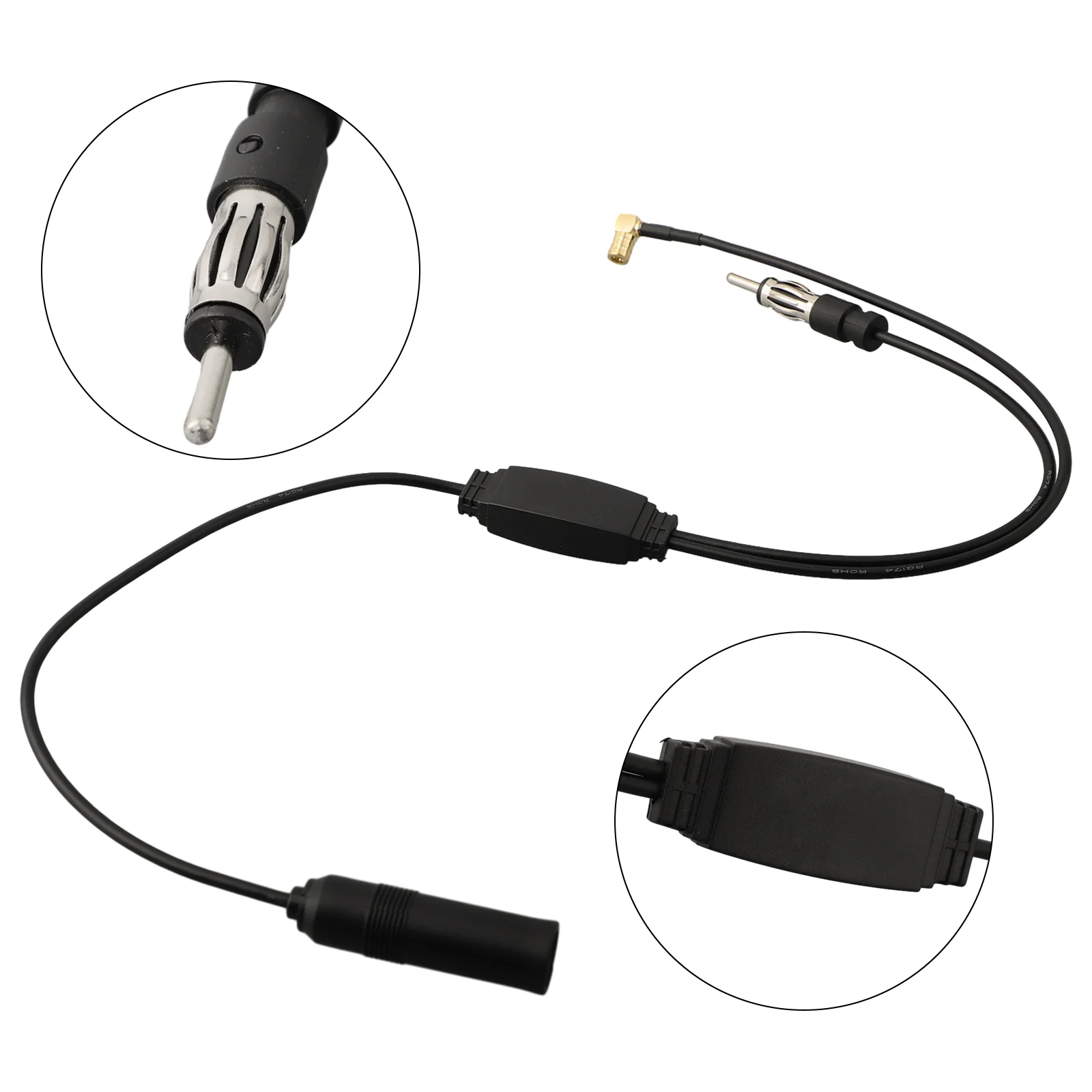 

Seamless Connection between Car Radio and Antenna FMAM DAB + Antenna Aerial Splitter Adapter Cable SMB Converter