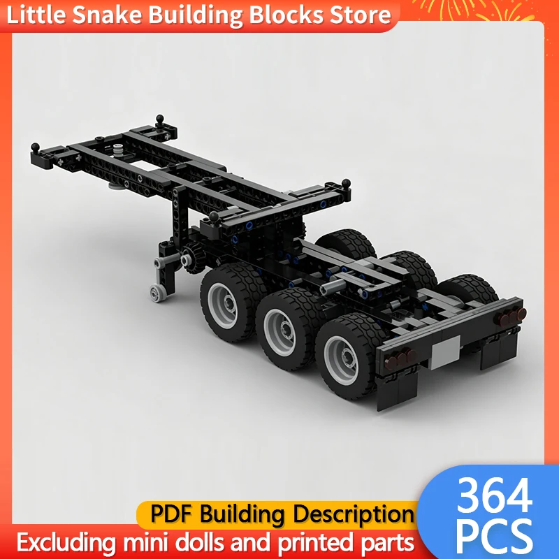 City Car Model MOC Building Bricks 3-Axle Basic Semi-Trailer Frame Modular Technology Gifts Holiday Assemble Children Toys Suit