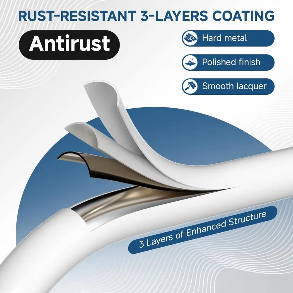 Échelle pliante avec marches antidérapantes, pieds en caoutchouc, main courante, verrouillage sécurisé, portable, capacité 800 lb, blanc