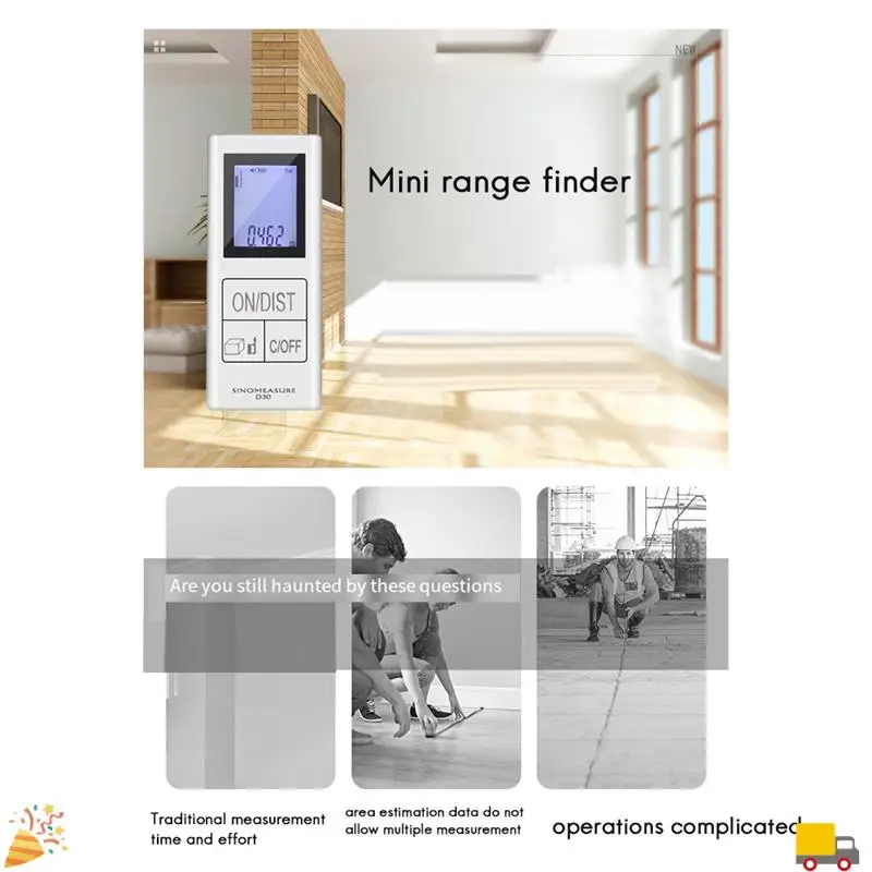 Mini Smart Laser Rangefinder Rechargeable 25M Intelligent Digital Laser Rangefinder Pocket Distance Meter Measure Tools