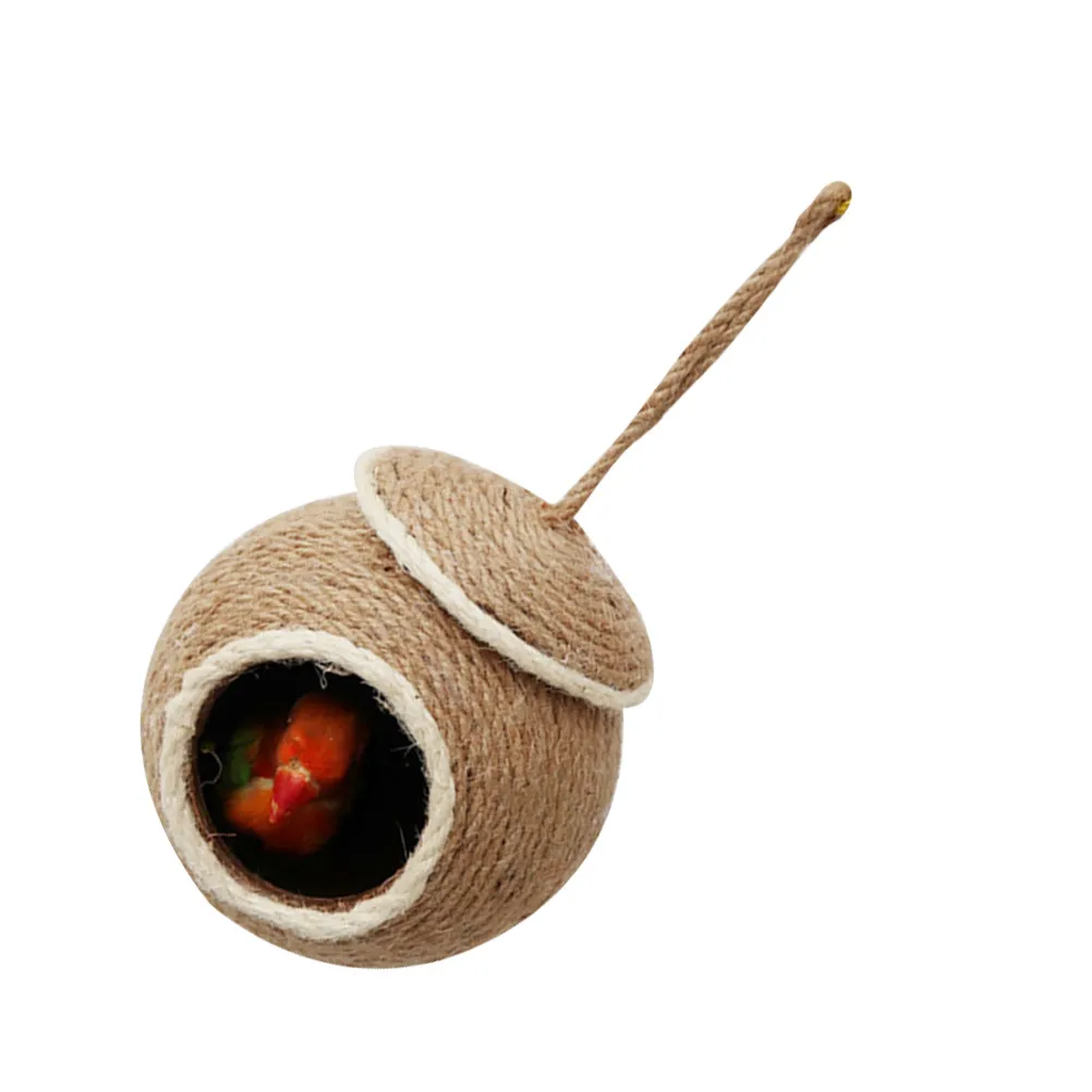 Weaving Hemp Rope Parrot Nest Natural Color Hanging Ball Shape Bird Cage Sleeping Hammock Climbing Bed Warm Rope Weaving Nest
