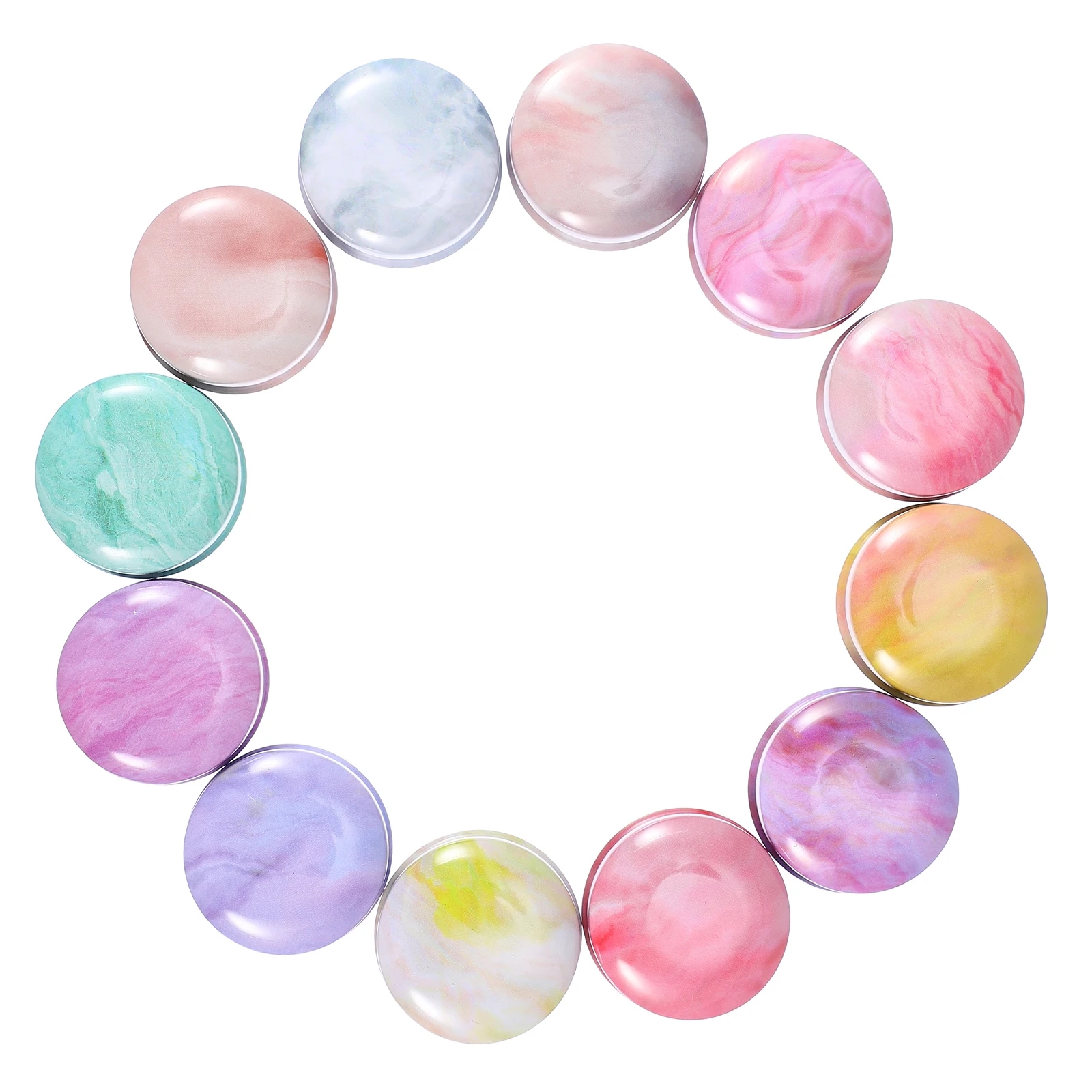 

12pcs Aromatherapy Boxes Jars Tinplate Containers Round Base Lightweight Storage For Candles Beads Screws