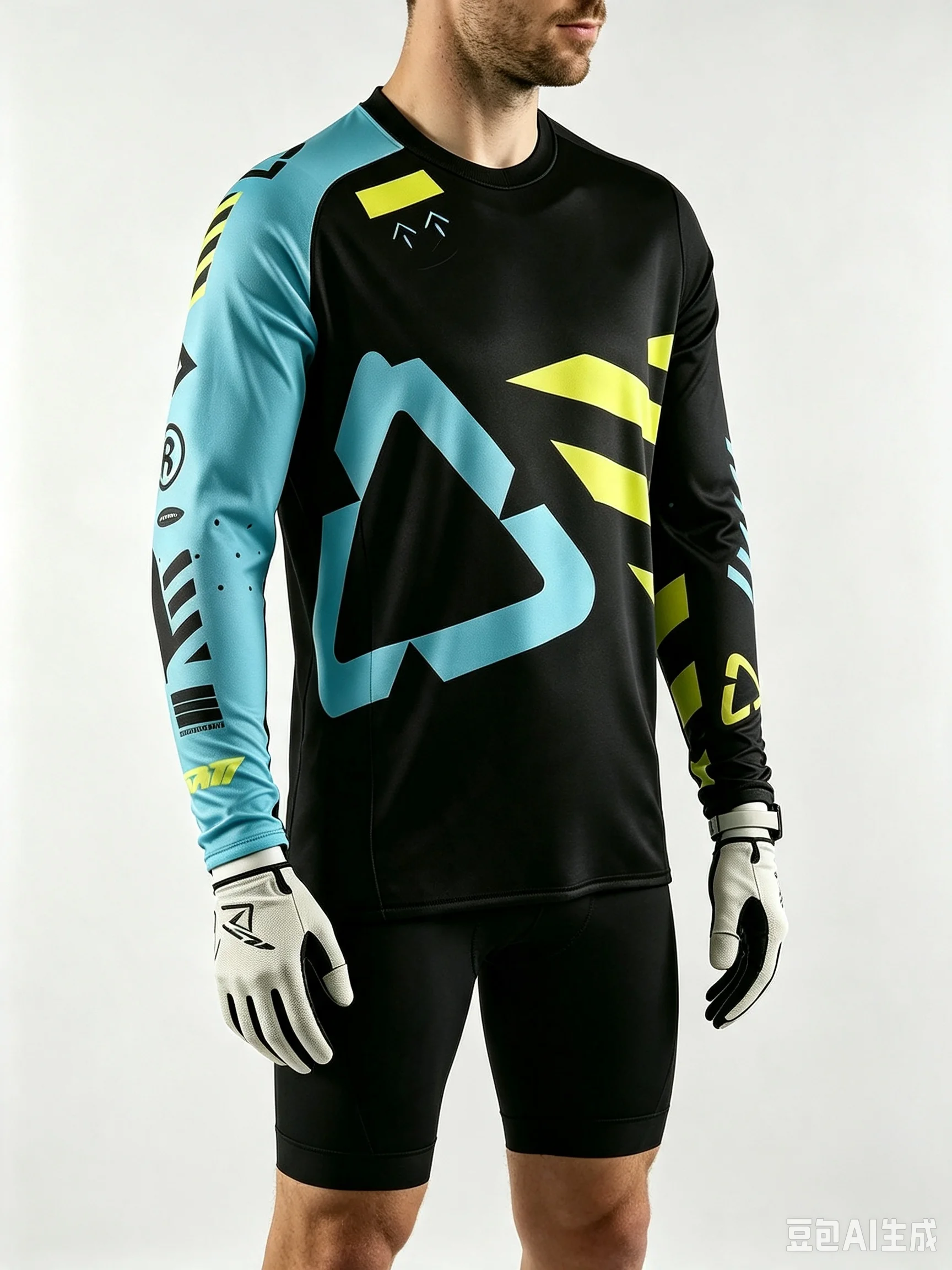 Herren Downhill-Anzug Radsport-Oberteil Mountainbike MTB Motocross Motorrad-Trikot Sportbekleidung Atmungsaktiv Schnelltrocknend Offroad-Fahrt – Detail 7