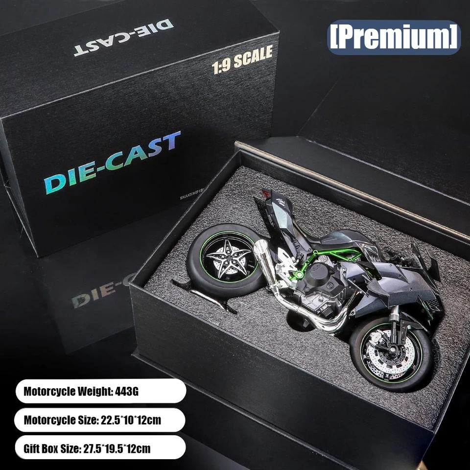 1/9 KAWASAKI H2R Ninja Toy Motorcycle Miniature Diecast Metal