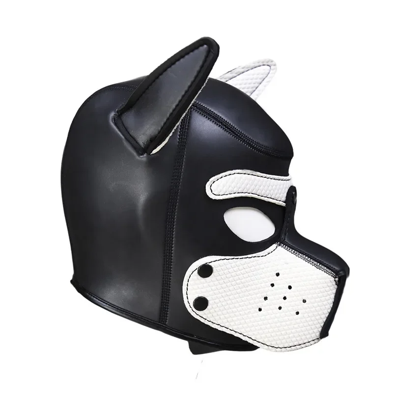 Fetish Dog Slave Puppy Play Neoprene Hood Adult Games 10 Colors Full Head Bondage Restraint BDSM Mask Hood Sex Toys for Men Gay